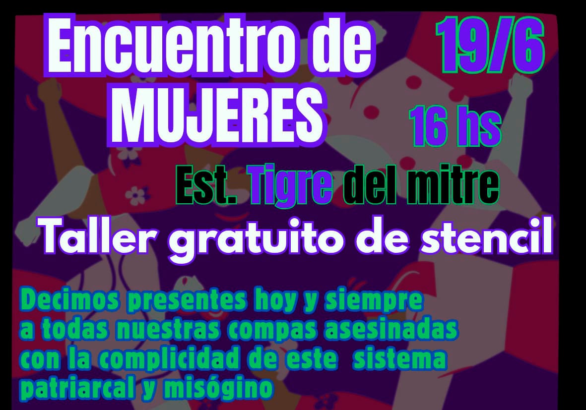 Encuentro de mujeres con taller de stencil en Tigre