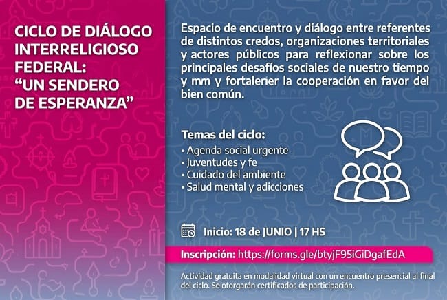 Comienza el Ciclo de Diálogo Interreligioso Federal organizado por la Provincia