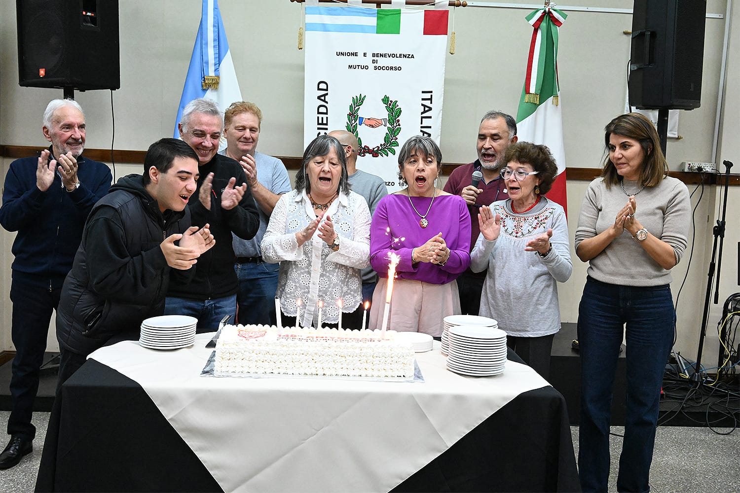 Zamora en la celebración del 148° aniversario de la Sociedad Italiana