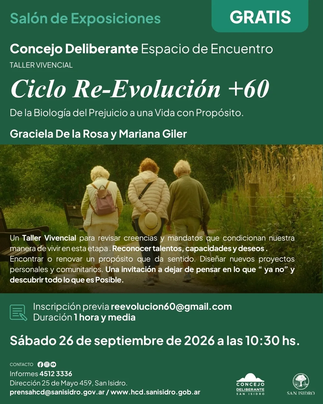 El HCD será sede de un taller vivencial para mayores de 60 años